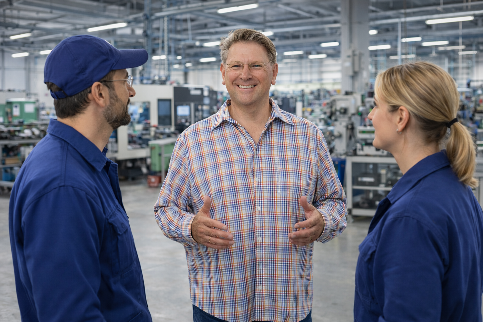 Prozessbegleitung in Unternehmen – Teammeeting in der Produktion